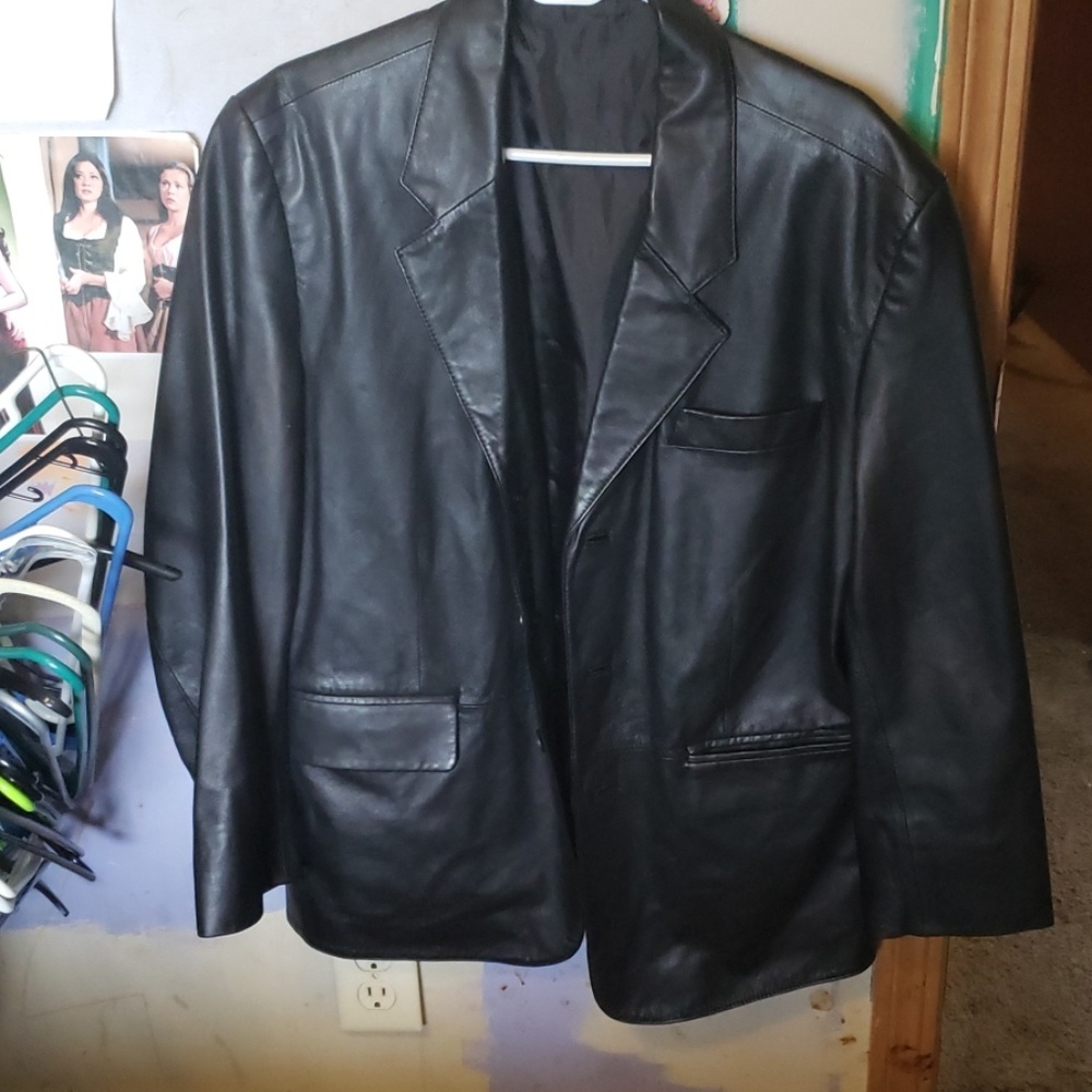 Black leather jacket